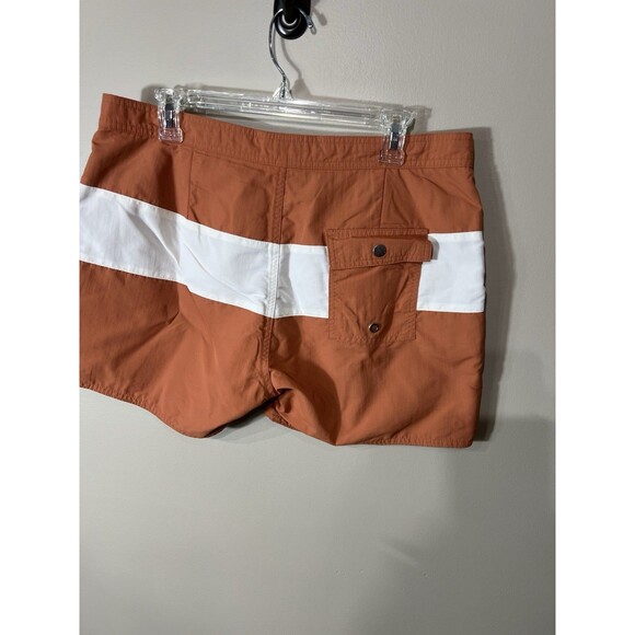 Saturdays New York City Ennis Boardshort Size 33 Orange Ivory Swim Shorts - Picture 13 of 15